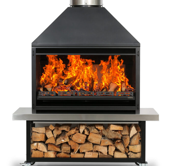 Metro Outdoor 1200 – Freestanding Fire, Trolley & Flue (4 items)