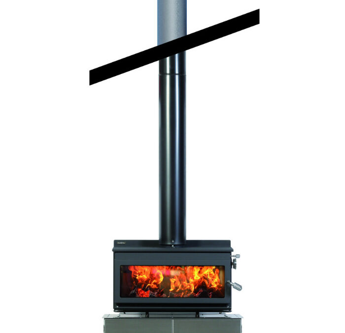 Metro 850TP Outdoor Fire w/Trolley Base & Penetration Flue Kit