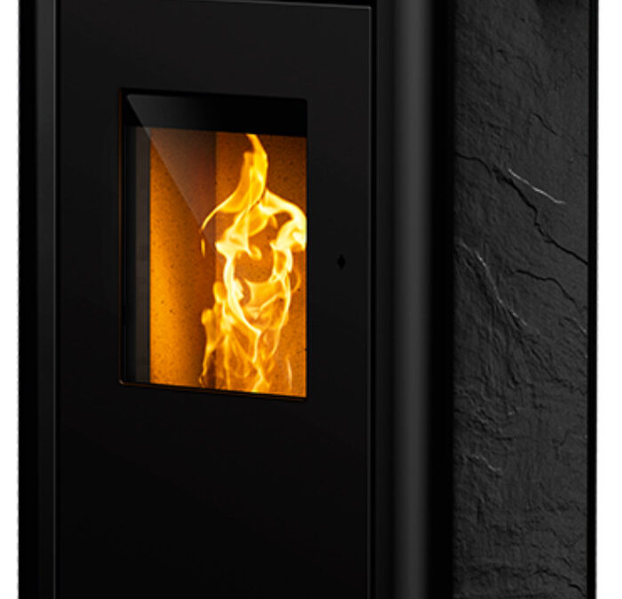 Filo Freestanding Pellet Fire – Slate Black